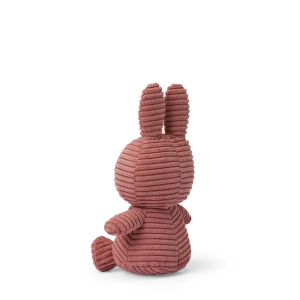 Peluche lapin Miffy velours côtelé éco 23 cm Vieux rose