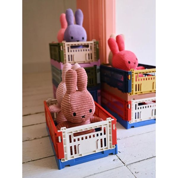 Peluche lapin Miffy velours côtelé éco 23 cm Vieux rose