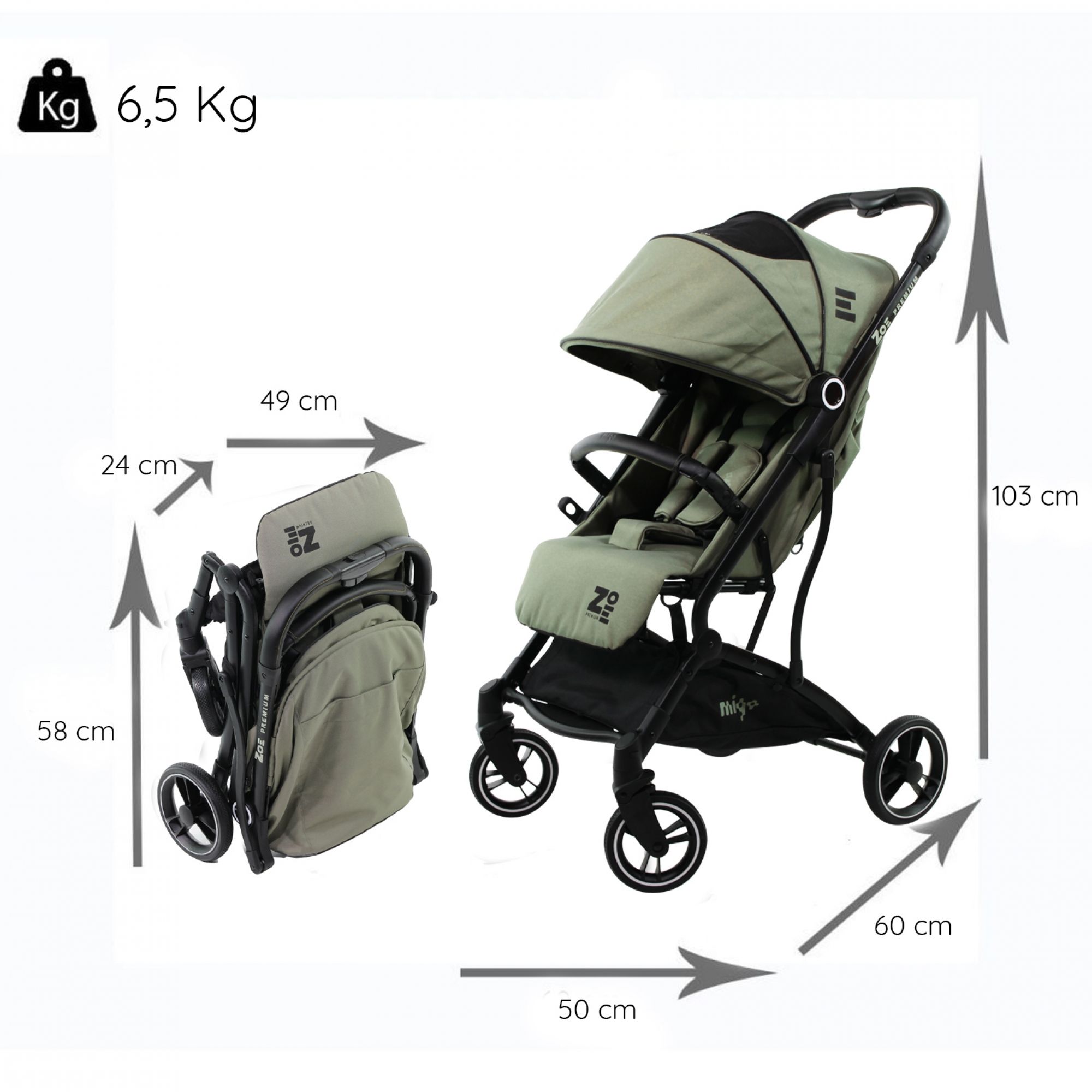 Poussette compacte valise pour bébé