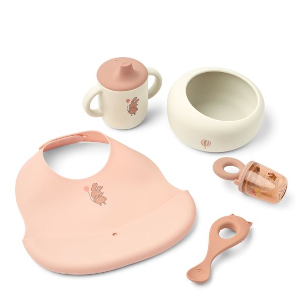 Coffret repas bébé 5 pièces Mileah Wild child Rose