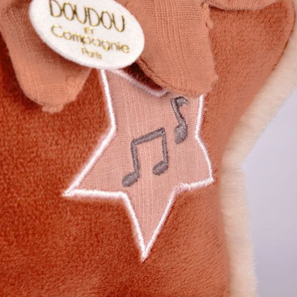 Boîte à musique doudou 16 cm Mina la renarde