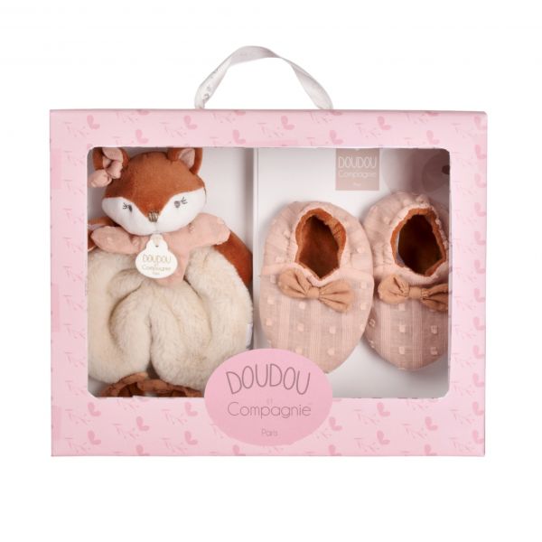 Coffret bébé Doudou et chaussons Mina la renarde