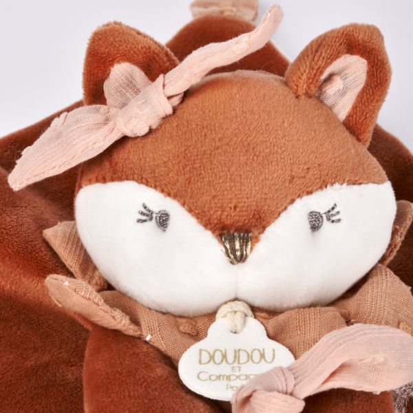 Doudou attache sucette 20 cm Mina la renarde