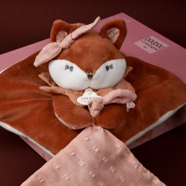 Doudou attache sucette 20 cm Mina la renarde