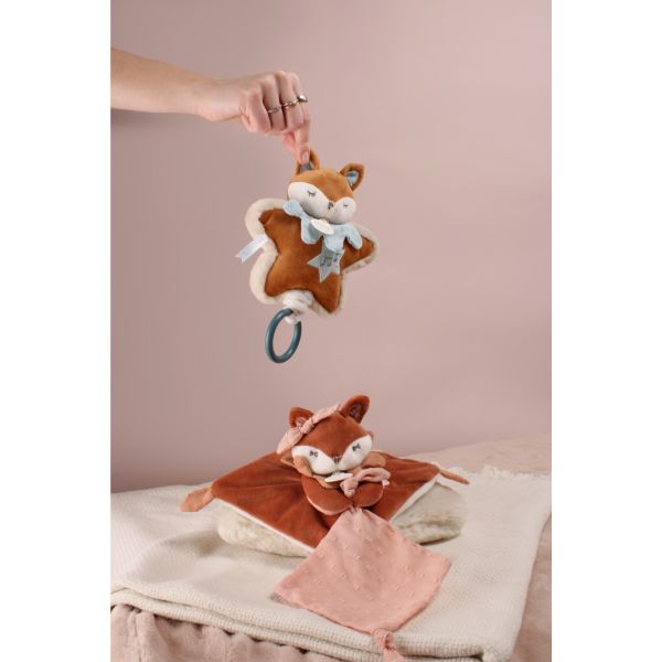 Doudou attache sucette 20 cm Mina la renarde