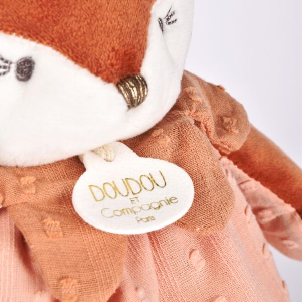 Doudou plat 29 cm Mina la renarde