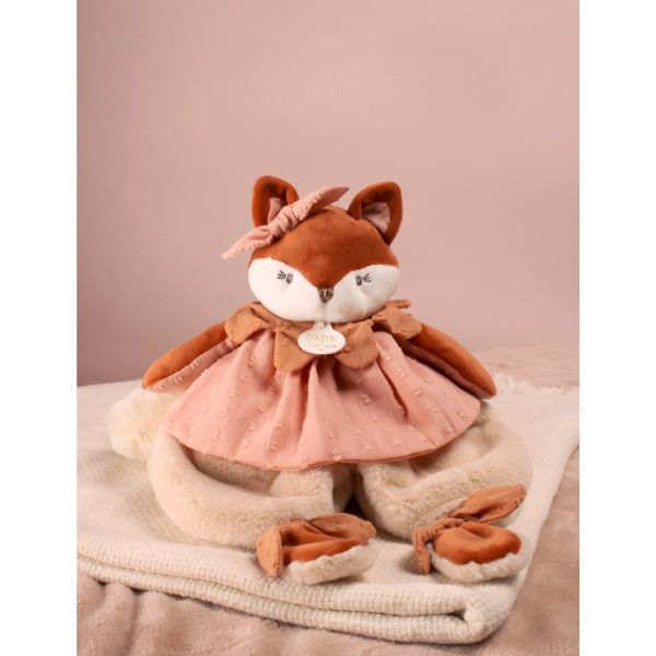 Doudou plat 29 cm Mina la renarde