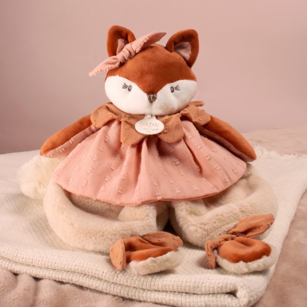 Doudou plat 29 cm Mina la renarde