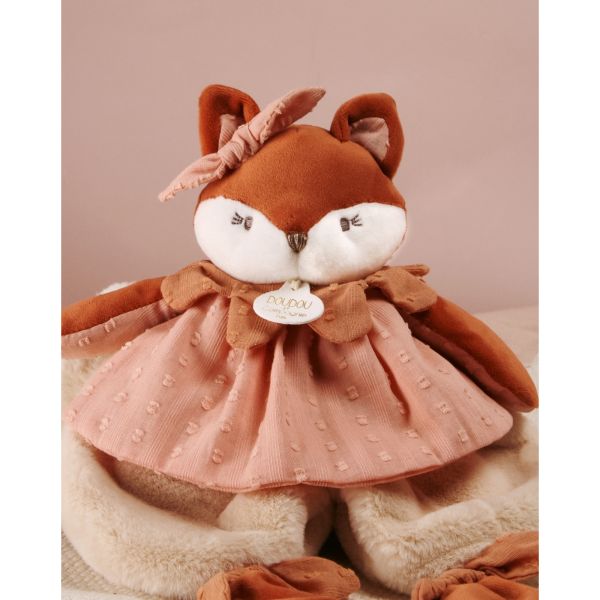 Doudou plat 29 cm Mina la renarde