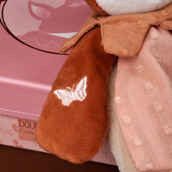 Doudou plat 29 cm Mina la renarde