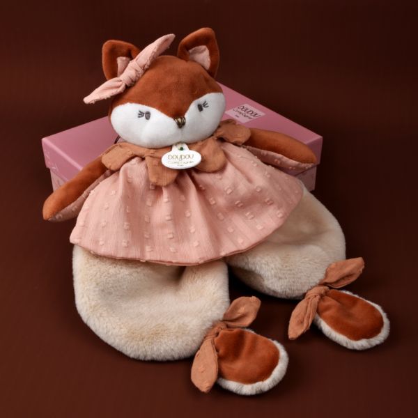 Doudou plat 29 cm Mina la renarde