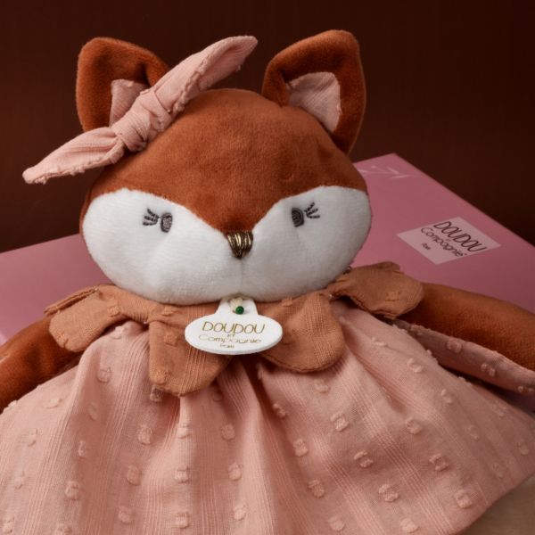 Doudou plat 29 cm Mina la renarde