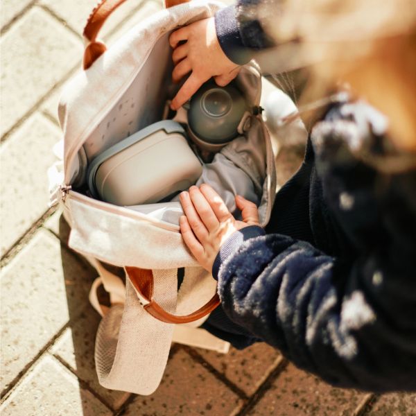 Sac à dos enfant Mini club Signature Canvas Off white