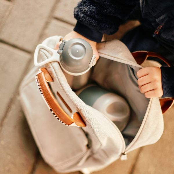 Sac à dos enfant Mini club Signature Canvas Off white