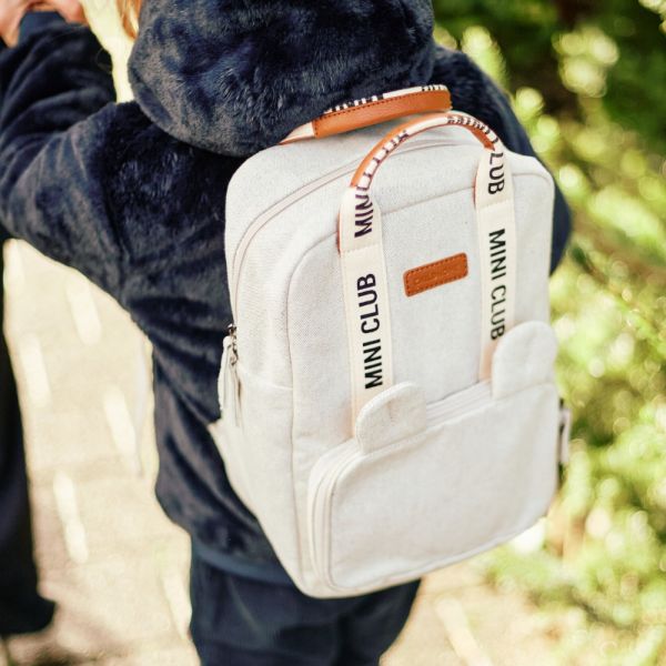 Sac à dos enfant Mini club Signature Canvas Off white