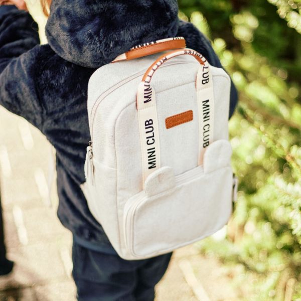 Sac à dos enfant Mini club Signature Canvas Off white