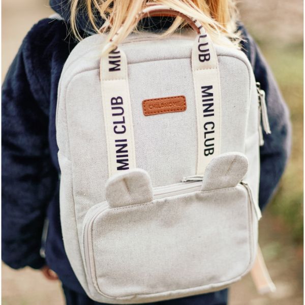 Sac à dos enfant Mini club Signature Canvas Off white