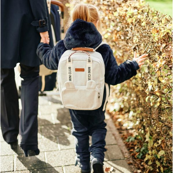 Sac à dos enfant Mini club Signature Canvas Off white