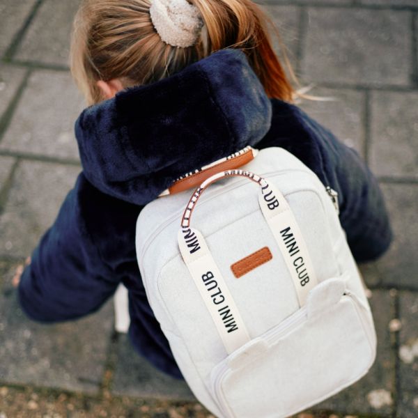 Sac à dos enfant Mini club Signature Canvas Off white