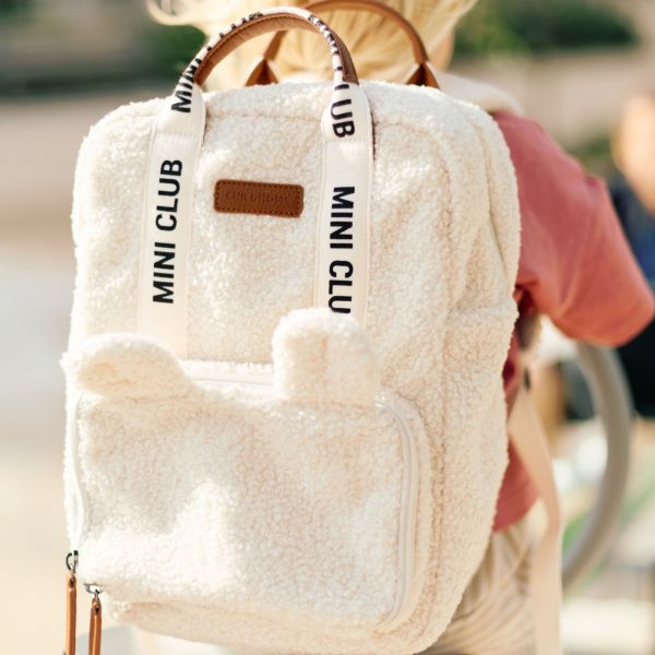 Sac à dos enfant Mini Club Signature Teddy Ecru