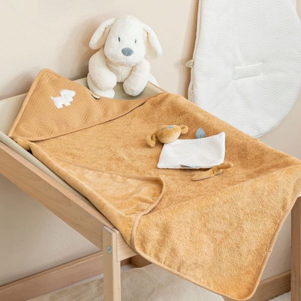 Mini doudou plat Charlie chien Jacquard Vanille