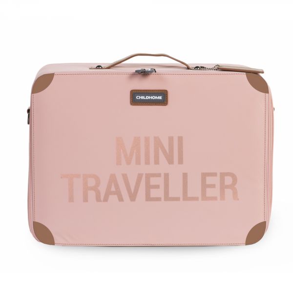 Valise enfant Mini traveller rose et cuivre