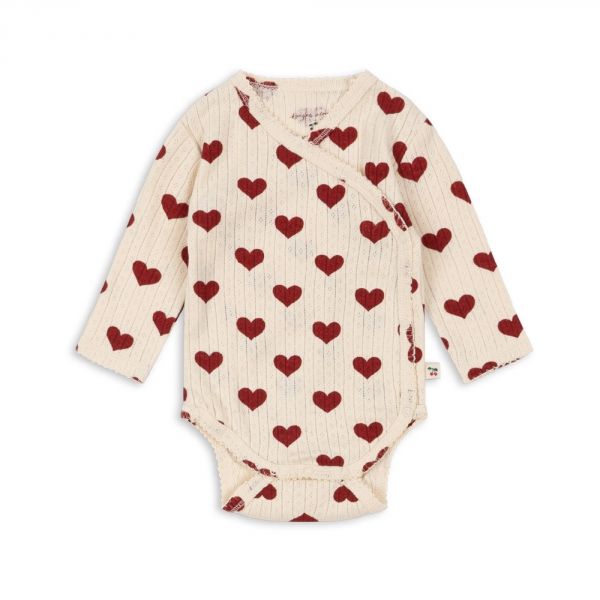 Body bébé manches longues 0-1 mois Amour Rouge