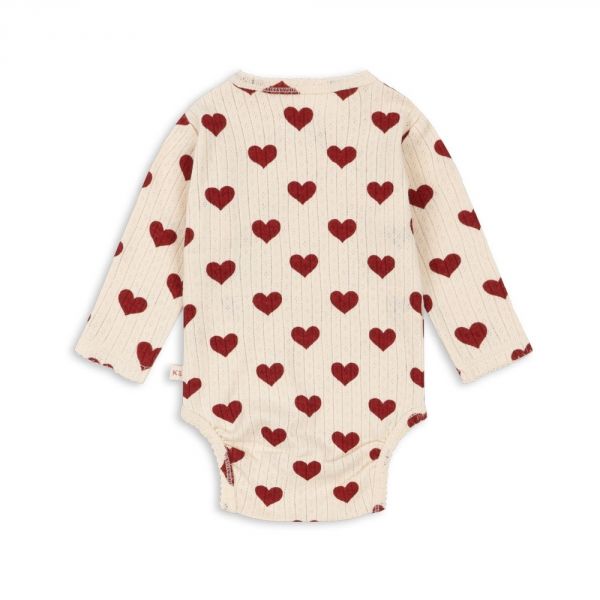 Body bébé manches longues 0-1 mois Amour Rouge