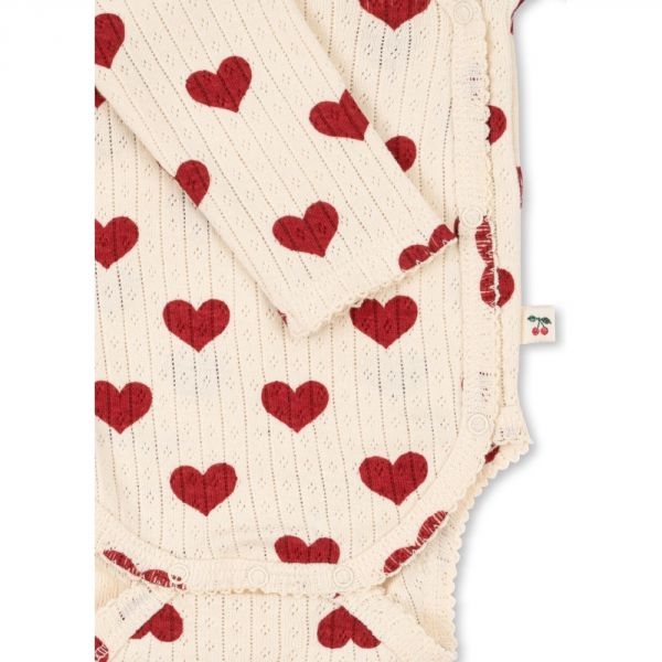 Body bébé manches longues 0-1 mois Amour Rouge