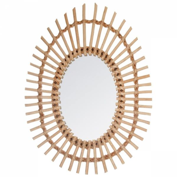 Miroir en rotin Ovale 43x58cm