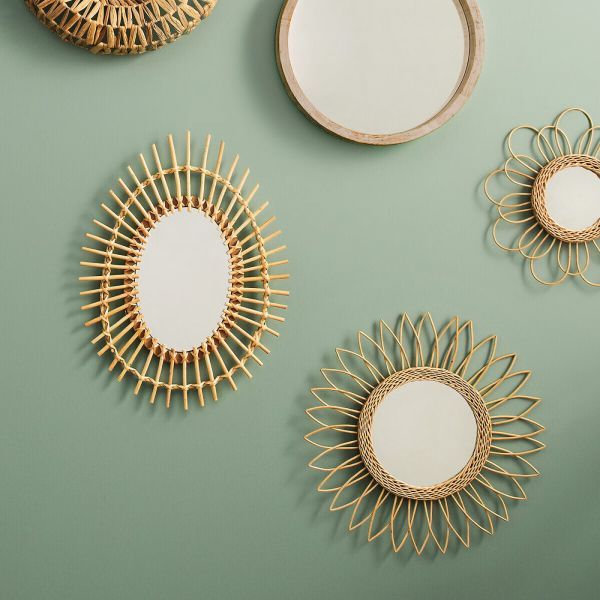 Miroir en rotin Ovale 43x58cm