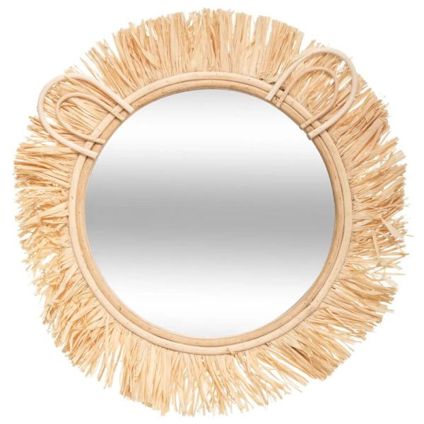 Miroir enfant Safari Rotin et rafia 38 cm