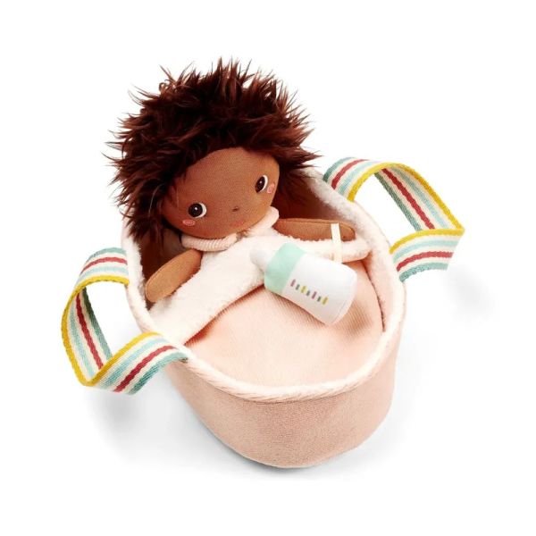 Poupée en tissu 21cm et son couffin Misha
