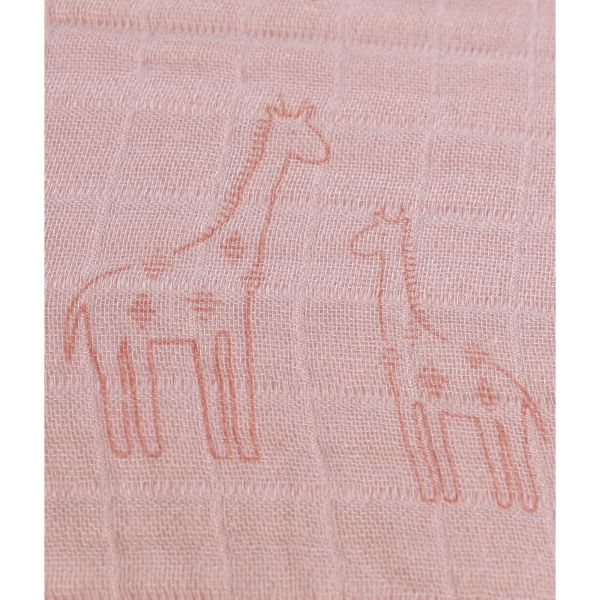 Coussin ergonomique + 2 housses rose/blanche motif girafe