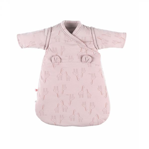 Gigoteuse hiver 0-3 mois Jersey bio Rose girafe
