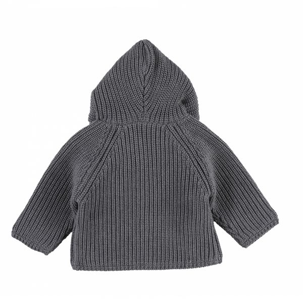 Mantelet tricot bio Gris 12 mois