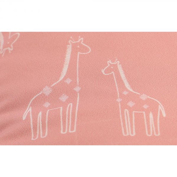 Moufles pour poussette rose motif girafe