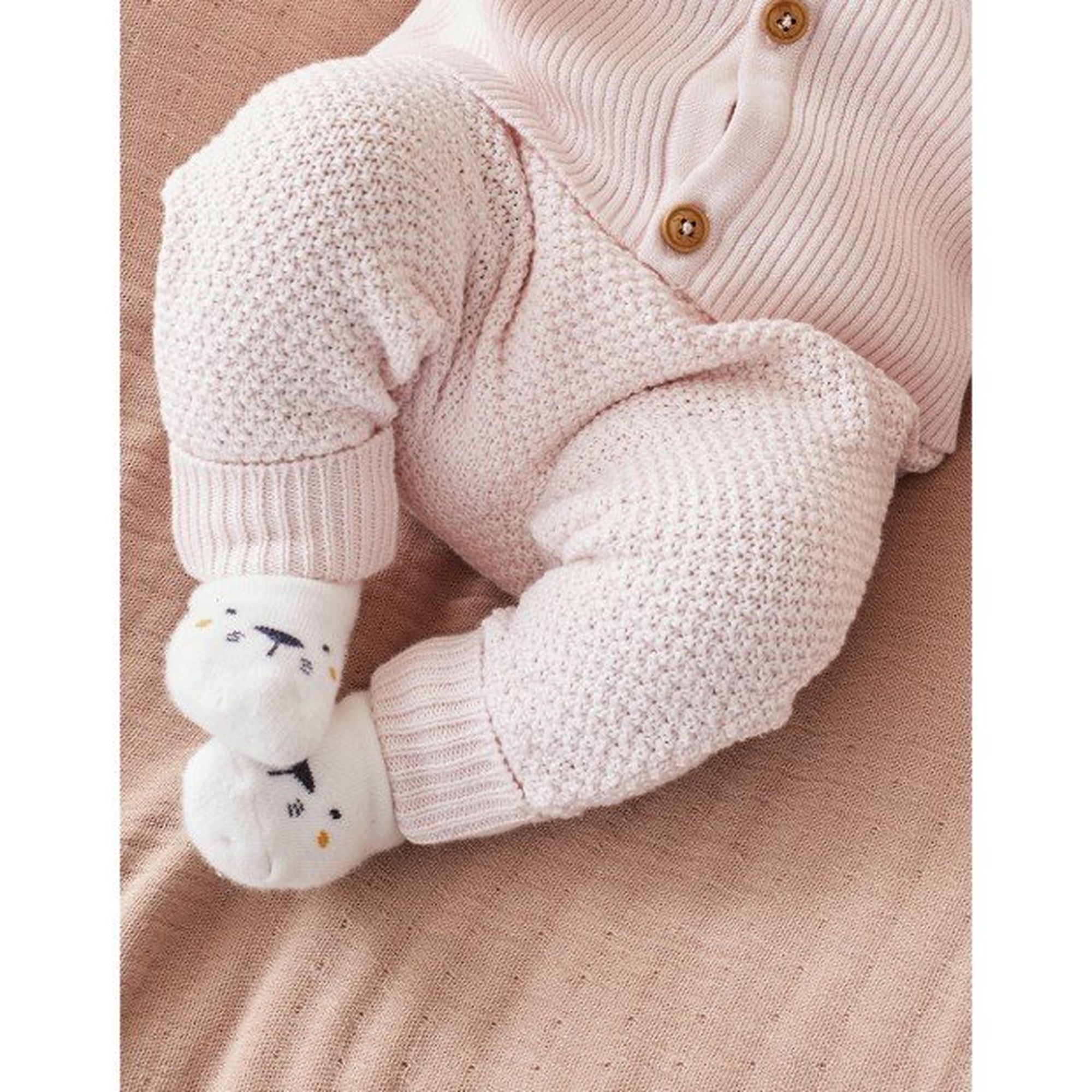 Legging Tricot Câble Bébé Dave & Bella - Rose, Gris Marine, Beige, Neuf Avec étiquettes