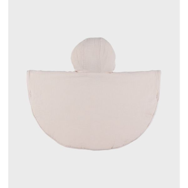 Poncho bébé en mousseline de coton bio Beige
