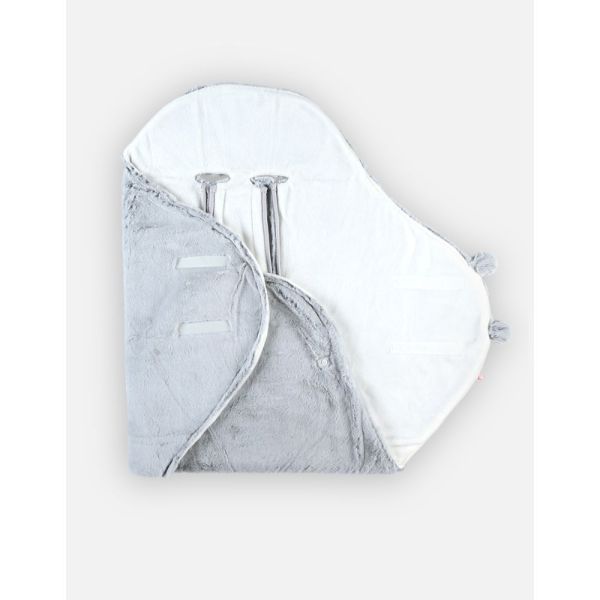 Couverture nomade en fausse fourrure Gris