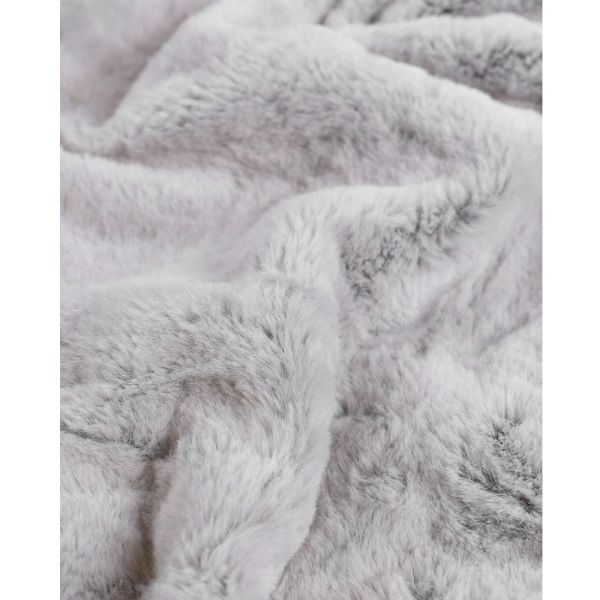 Couverture nomade en fausse fourrure Gris
