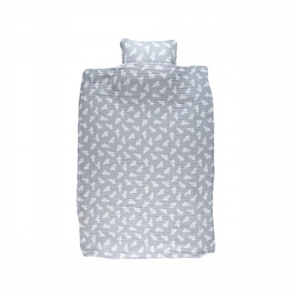 Housse de couette 100x140 cm coton bio gris
