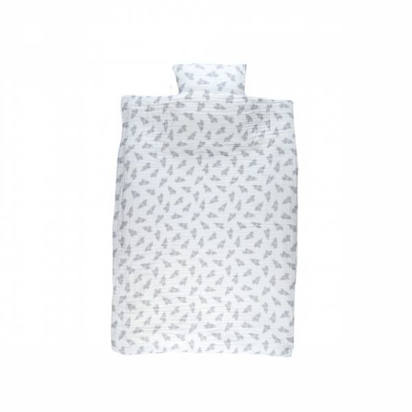 Housse de couette 100x140 cm coton bio gris