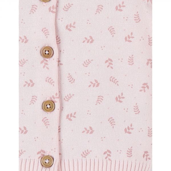 Gilet tricot Rose feuilles 9 mois