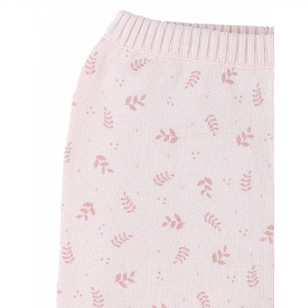 Pantalon tricot Rose feuilles 6 mois