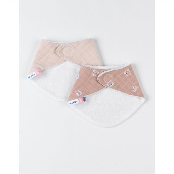 Lot de 2 bavoirs bandana félins