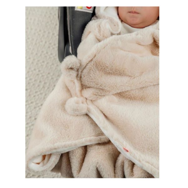 Couverture promenade fausse fourrure bébé Beige
