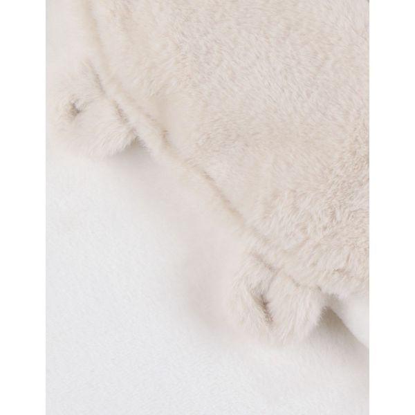 Couverture nomade en fausse fourrure Beige