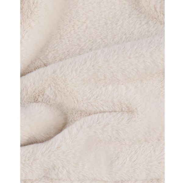 Couverture nomade en fausse fourrure Beige