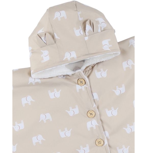 Poncho imperméable avec doublure beige - 6-12M Mix and Match